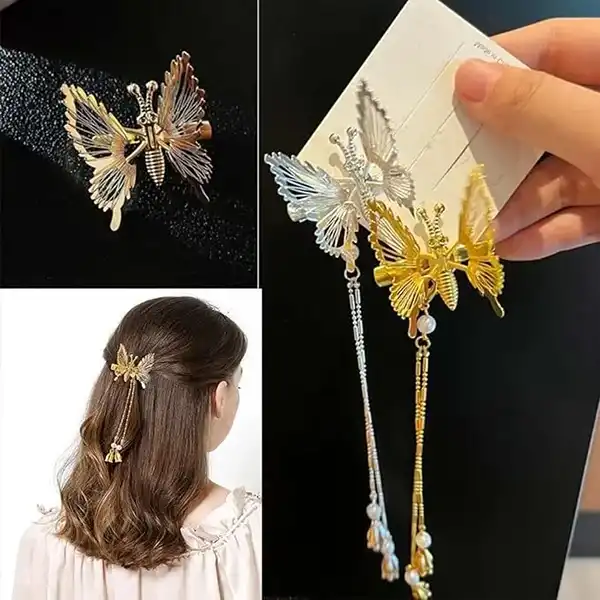 Butterfly Hairpin Women Can Moving Flying Shiny Hair Clips Girl Princess Bows